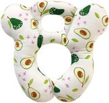 Baby Travel Pillow, Infant Kid's Cushion Soft and Skin Friendly for Car Seat, Pushchair and Stroller (White Avocado)