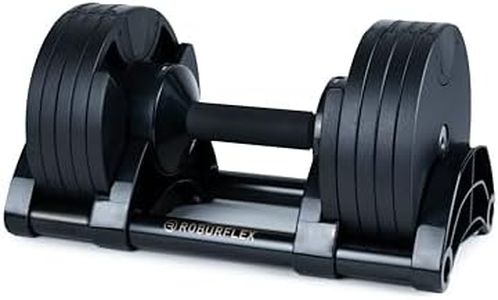 Roburflex NUOBELL adjustable dumbbell by for Workout Strength Training Fitness Home Gym - (Single) (Matte Black - 40lb)