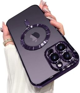 OOK Phone Case Made for iPhone 13 Pro Max (6.7 Inch) with Camera Lens Protector (Compatible with MagSafe) Anti-Scratch Shockproof Electroplated Slim Phone Cover for Women Men - Purple