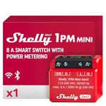 Shelly 1PM Mini Gen3 | WiFi & Bluetooth Smart Switch Relay, 1 Channel 8A with Power Metering | Home Automation | Compatible with Alexa and Google Home | iOS Android App | No Hub Required