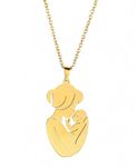 El Regalo Cute Stainless Steel Mother-Baby Pendant Necklace for Women/New Moms- Anti Tarnish Mothers Day Gift/Baby Shower Gift (Gold)