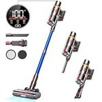 JASTIP Cordless Vacuum Cleaner, 550W/45Kpa Stick Vacuum with LED Touch Screen, Max 60 Mins Runtime Vacuum Cleaners, Anti-Tangle Cordless Vacuums with Latest Motor for Hardwood Floors/Carpets/Pet Hair