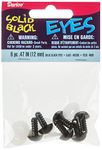 Darice 6-Piece 12mm Solid Black Eyes with Plastic Washers