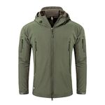 ANTARCTICA Men's Outdoor Waterproof Soft Shell Hooded Jacket, Green, M