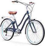 sixthreezero EVRYjourney Steel Women's Step-Through Touring Hybrid Bike, 1/3/7/21 Speed 26" Bicycle, Multiple Colors