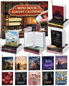 Mini Book Advent Calendar 2026 for Book Lovers, 24 Christmas Ornaments