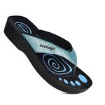 Aerosoft Womens Gliteratti Flip Flop, Adult, Glitter Blue, 4 UK