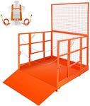 KftRocks Warehouse Inventory Loading Cage 56"x56", 3200lbs Capacity Forklift Cage Loading Work Platform for Industrial Construction, Warehouse Shelving, Dock Loading, Factories,Workshops,Supermarkets