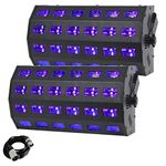 2x Equinox UV Power Flood Ultra Violet DJ Disco Party LED Light Effects with FREE DMX Cable
