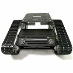 Professional YP100 Metal Robot Tank Car Chassis Kit with 2pcs Encoder DC Motor for Arduino/Raspberry Pie/MicroBit, Caterpillar Tracked Crawler for DIY Maker Steam Education Robotics Platform Model