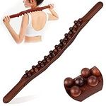 Guasha Wood Stick Tools Wood Therapy Massage Tools for Body Shaping,31 Beads Back Massage Roller Stick,Lymphatic Drainage Massager for Body Shaping (31beads)