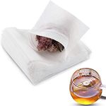 FEORA 100pcs Transparent White Disposable Tea Filter Bags Empty, Tea Bags 100 Pieces Empty Filter Tea Bags Cups for Loose Leaf Tea (5x7cm) Empty Dip Tea Bags 100 Pieces for Tea Coffee Herbal Tea