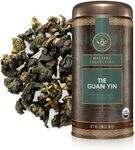 Teabloom Organic Tie Guan Yin Oolong Loose Leaf Tea, Rolled Leaves From High-Elevation Mountains, USDA Organic, Toasted Walnut and Sweet Orchid Notes, 3.88 oz/110 g Canister Makes 35-50 Cups