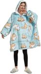 GOMINIMO Wearable Hoodie Blanket, Wearable Blanket, Wearable Blanket Adult, Hug Sleep Pod Adult, Sweatshirt Blanket, Sweater Blanket, Blanket Sweatshirt, Blue Dog, Oversized