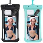 Razobws 3D Edge Waterproof Phone Pouch, Holiday Essentials Accessories Dry Bag for iPhone 15 14 13 12 11 Plus Pro Max Galaxy, IPX8 Universal Case for Swimming Summer Vacation Beach Kayak 2-Pack 7.2''