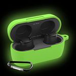 LEFXMOPHY Glow Case Cover Replacement For Skullcandy Jib True Wireless Earbuds,Silicone Protective Sleeve Glow In Dark(Fluorescence Green)