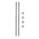 M10x250mm Fully Threaded Rod Studs Long Metric Threaded Screw 304 Stainless Steel Right Hand Threads All Threaded Rod Studs for Anchor Bolts Clamps Hangers U-Bolts 2 Pack