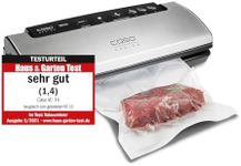 CASO VC15 Vacuum Sealer - Vacuum Device, Food Stay Fresh Up to 8X Longer Variable Vacuum Strength, Separate Welding Function, Includes 10 Free Professional Foil Bags