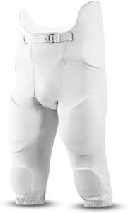 WEARCOG Flex Adult Integrated Football Pants | 7 Padded Practice Football Pants with Built-in Pads, White, Medium