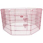 Drop Pin Metal Play Pen Dog Cage In Pink, 3 (Medium 30")