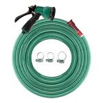 Rama 1/2 inch (13 mm) 3 layered braided hose with 7 way nozzle spray light weight durable flexible heavy duty hose water car wash pet wash gardening cleaning (30 mtr (100 feet))