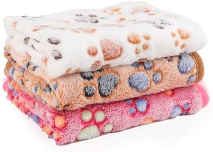 peaceking 3PCS Manta para Perros y Gatos, Mantas de Franela Suave para Perro, 60×40 cm Manta Perro Pequeño Lavable Suave y Duradera para Perros/Gatos/Conejillos de Indias/Conejos y Otras Mascotas