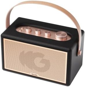 Giocanto Portable Bluetooth Speaker, Wireless Vintage Style with Subwoofer, Leather Strap Handle, Blue