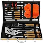 N NOBLE FAMILY BBQ Tools Accessories Set with Non-Slip Handle - Portable BBQ Set for Camping - 30PCS High-Grade, Practical, Complete BBQ Utensils Set - All The Grill Utensils Needed for Barbecuing