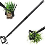 Garden Hoe for Weeding, 73 inch Long Handle Stirrup Hoe Garden Tool Heavy Duty Manual Weeders Scuffle Cultivator Hoe for Digging, Loosening Soil