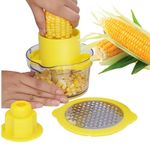 Quick Corn Cob Stripper Bowl, Corn Cutter With Integrated Stainless Steel Blades, Safe And Easy To Use, Corn Peeler with Measuring Bowl for Storage