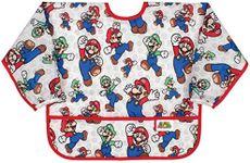 Bumkins Nintendo Waterproof Sleeved Bib, Super Mario (Mario & Luigi) (6-24 Months)