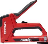 Arrow T501 5-in-1 Manual Staple and Nail Gun, Wire Stapler, and Brad Nailer for Wood, Upholstery, Construction, Insulation, Crafts, Fencing, and Cable, Black/Red