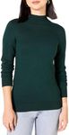 Amazon Essentials Women's Lightweight Mockneck Sweater (Available in Plus Size), Forest Green, X-Small