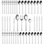 Cube 45-Piece Forged Stainless Steel Flatware Set Cutlery Set,Service for 8,Silver Finish,Dishwasher Safe