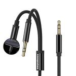 COOPSION 3.5 mm High-Fidelity Stereo with Noise Reduction car Audio Cable aux Adapter Cord Compatible with iPhone 11 x xr xs max 8 7 6 s Plus Pads for car Speaker Headphone Jack (AUX 2 in 1)