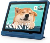 UEMXDOX Kids Tablet, 2025 Android 15 Tablet for Kids Age 3+, 8GB+64GB, Expandable to 512GB, 10" Touch Screen with Case, WiFi 6, BT5, Pre-Installed Parental Controls, Kids Space, Family Link (Blue)