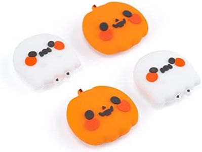 GeekShare Halloween Silicone Switch Thumb Grips, Joystick Covers Compatible with Nintendo Switch/OLED/Switch Lite,4PCS - Pumpkin Ghost