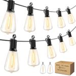 Minetom LED Outdoor String Lights 100FT Patio Lights with 50+2 Shatterproof ST38 Vintage Edison Bulbs, Outside Hanging Lights Waterproof for Porch, Deck, Garden, Backyard, Balcony, 2700K Dimmable