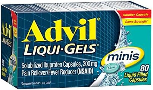 Advil Liqui-Gels Minis Pain Reliever and Fever Reducer, Pain Medicine for Adults with Ibuprofen 200mg for Pain Relief - 80 Liquid Filled Capsules