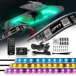 OPT7 Aura LED Marine Boat Lights, w/Soundsync RGB Interior Lighting Strip, Multi Colors Mode, Wireless Remote, IP67 Waterproof Deck Light for Pontoon Fishing Bass Sailboat Yacht Kayak, 12V