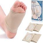 Ailaka 2 Pairs Compression Arch Support Sleeves, Cushioned Foot Braces Arch Pads for Flat Foot Pain Relief Plantar Fasciitis Heel Spurs