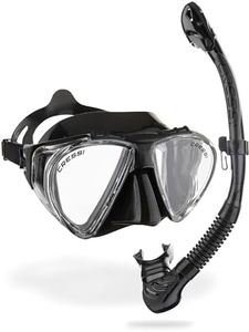 CRESSI Penta & Alpha Combo Black/Black - Penta Mask + Alpha Snorkel for Diving and Snorkelling, Black/Black, One Size, Unisex