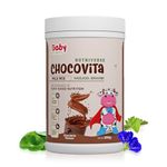 Babyorgano Nutriverse Chocovita Kids Instant Health & Nutritional Milk Drink Mix Powder Goodness of 100%(2-15 Years) Ayurvedic 15 Herbs Helps Body Growth & Bone Strength No Refined Sugar 300gm