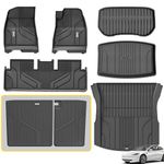 3W Floor Mats & Boot Liners & Seats Back Cover Fit for Tesla Model 3 2024 2025 2026 Highland, TPE All Weather Full Set Car liners and Cargo Mats, Dog Friendly Tesla Model 3 Accessories (8PCS)
