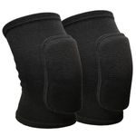 Dance volleyball knee pads, anti slip sponge knee pads, soft and breathable men's knee pads, women's knee pads, girls' and children's knee pads, volleyball knee pads, football knee pads, dance knee pads, yoga knee pads, wrestling knee pads, running knee pads, black knee pads (Black, Large)