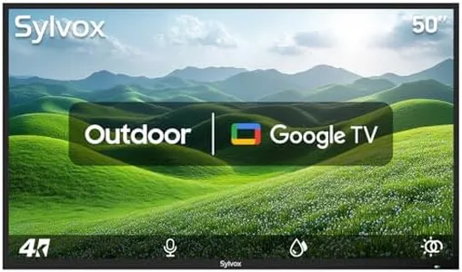 SYLVOX 50 Inch Outdoor Smart Television Weatherproof Google TV, 4K 700NIT High Brightness Temperature Resistant IP55 Waterproof TVs, Anti-Scratch Anti-Glare, Suitable for Partial Sun (Patio Series)