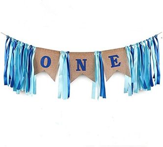 SS Cohen 1st birthday decorations,Baby Boy's first Birthday Banner,Burlap Highchair Banner for 1st baby birthday banner decorations