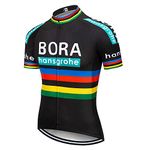 Team Cycling Jersey Tops Summer Racing Cycling Clothing MTB Bike Jersey Shirt (Black, Medium)…, Black, Medium