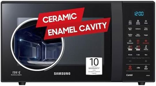 Samsung 21 L, Convection Microwave Oven (CE73JD-B1/XTL, Black, Various Cooking Modes, Pre heat, Eco Mode, Power Defrost, Auto Cook, Wire Rack, Ceramic Enamel Cavity with 10 year warranty)