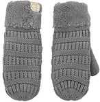 Mittens Toddler Fuzzy Lined Gloves - Heather Grey